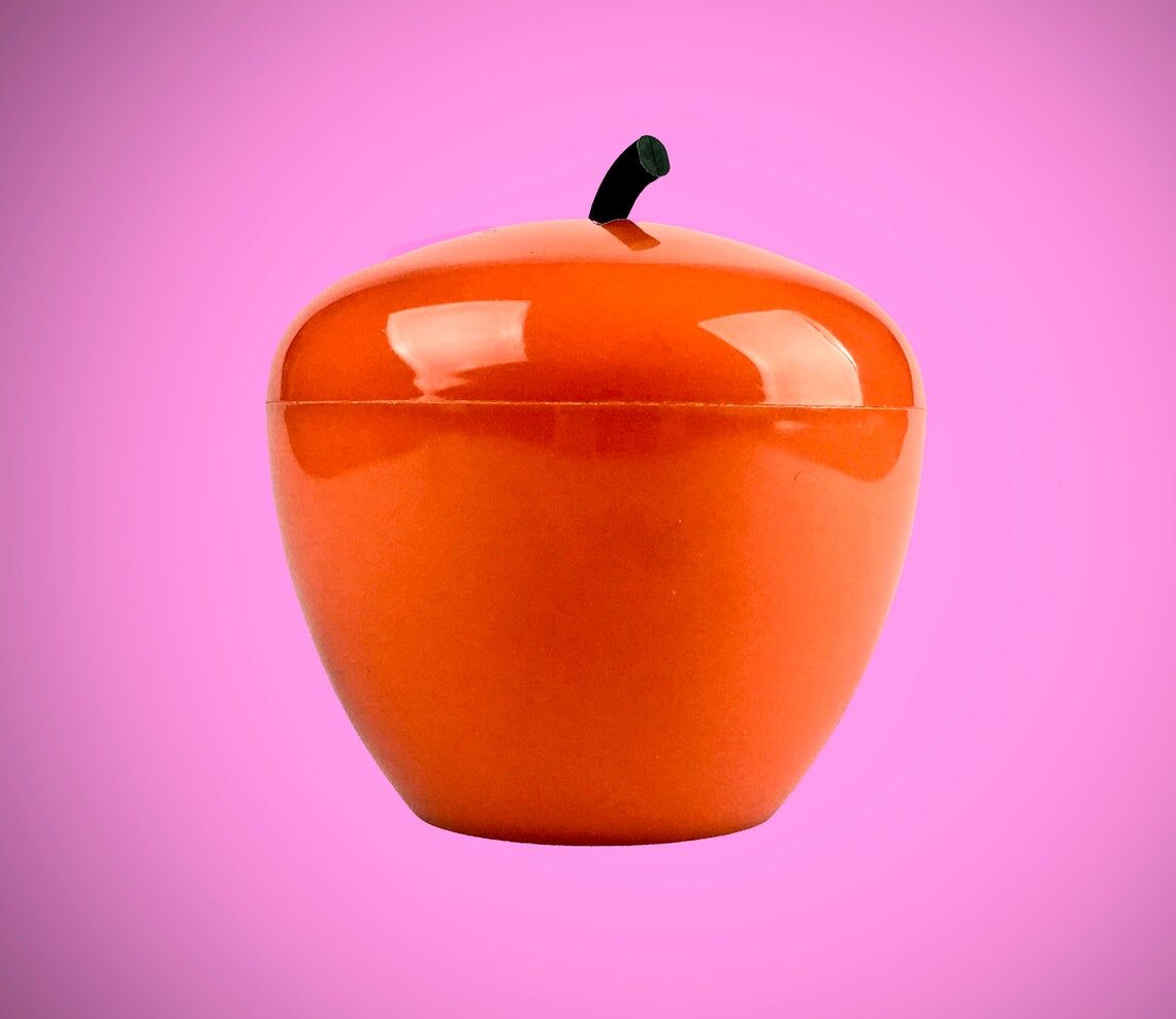 1970s orange plastic ice bucket