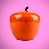 Seau à glace orange en plastique des années 1970