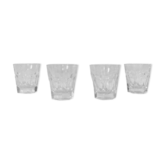 Suite de 4 verres à whisky Baccarat type gobelet modèle Harcourt