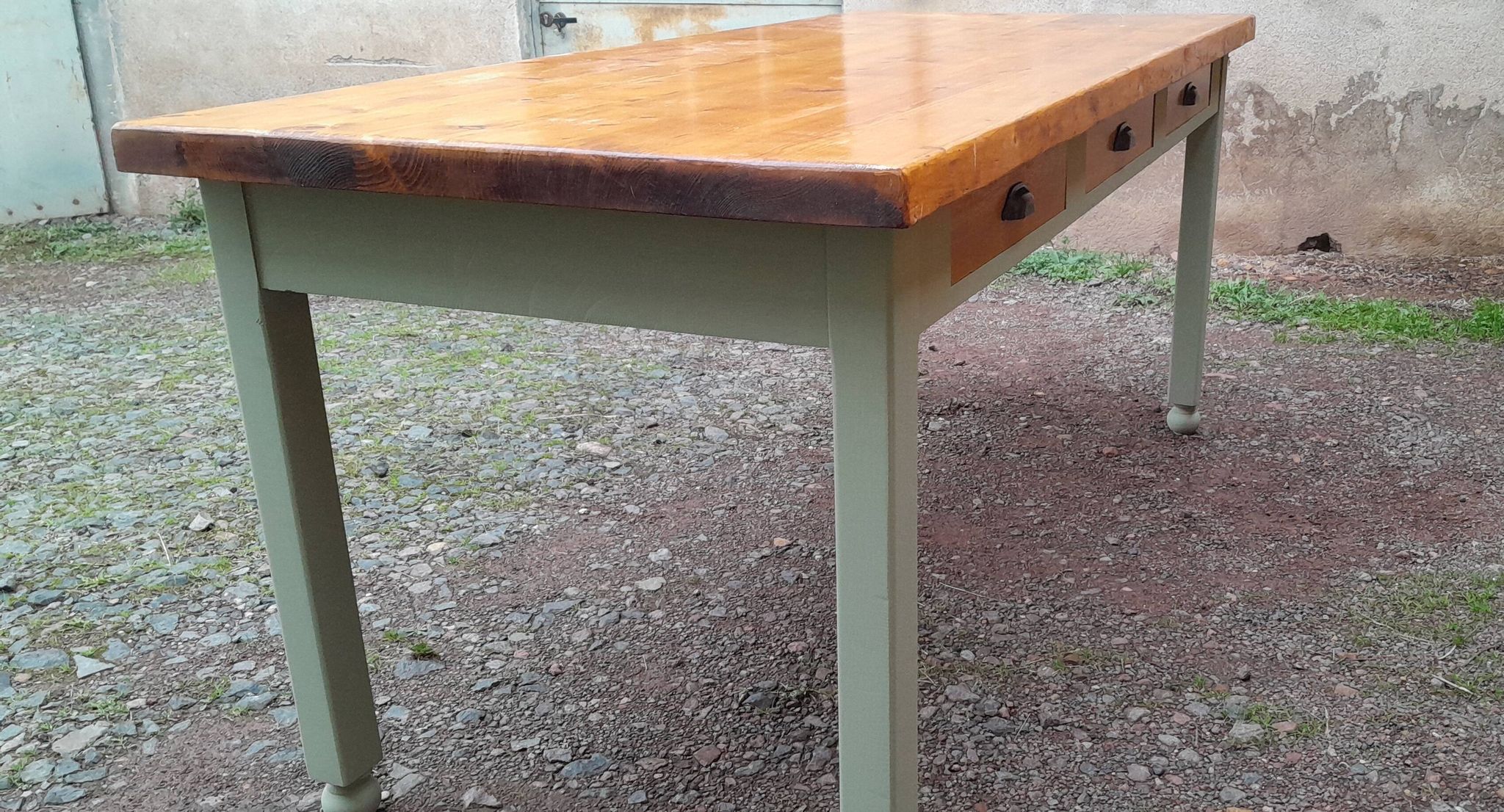 Table de ferme moderne 6 tiroirs