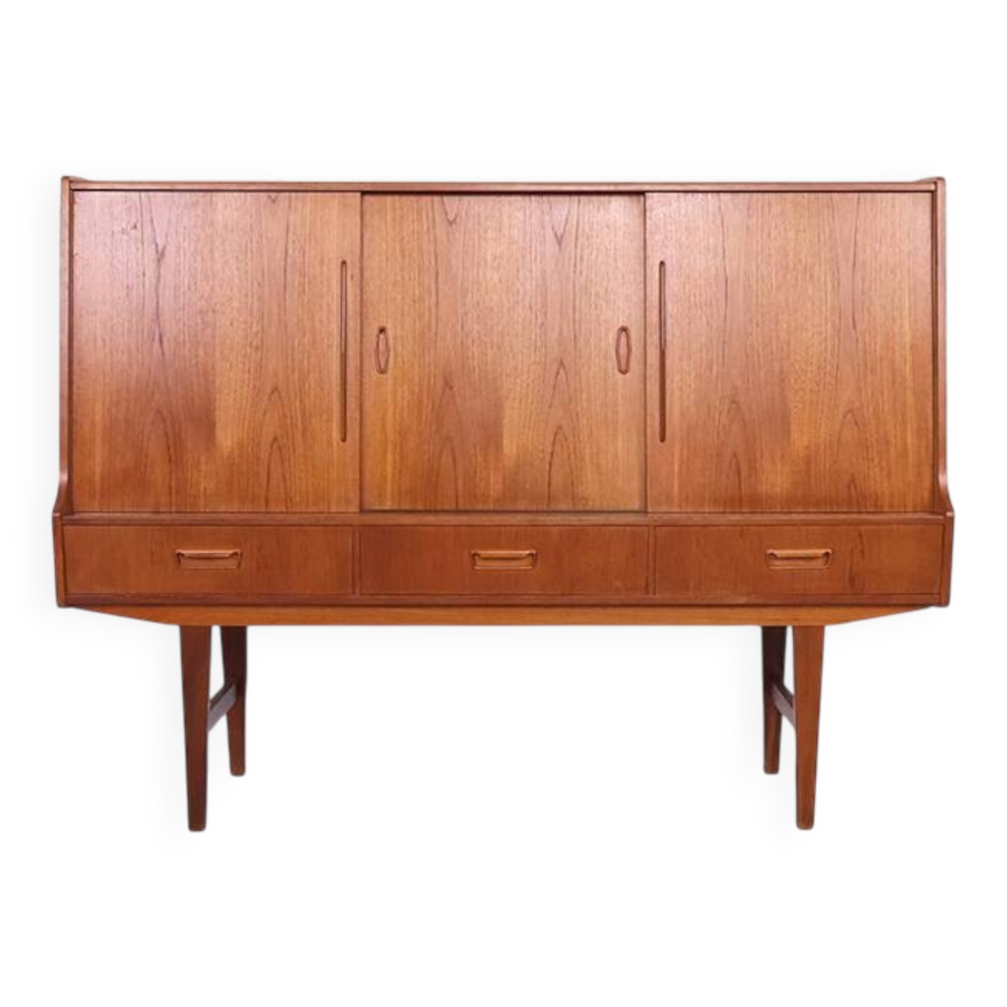 Vintage tall teak sideboard, 1960s