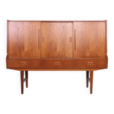 Vintage tall teak sideboard, 1960s