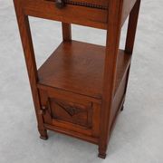Art Deco Wood and Terracotta Marble Top Nightstand, France 1920s