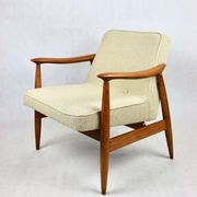 GFM 300-202 armchair in beige boucle by J Kedziorek 1970s
