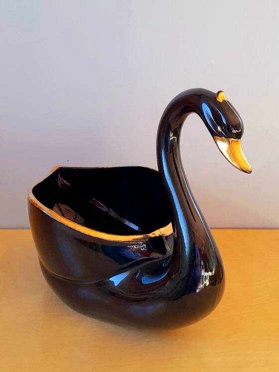 Cache Pot Cygne en Faïence 1960