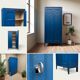 Armoire parisienne bleue panneautée 1940
