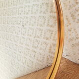 Vintage gold metal mirror round tray