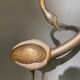 Decorative bird, ostrich egg and gold metal, 1970