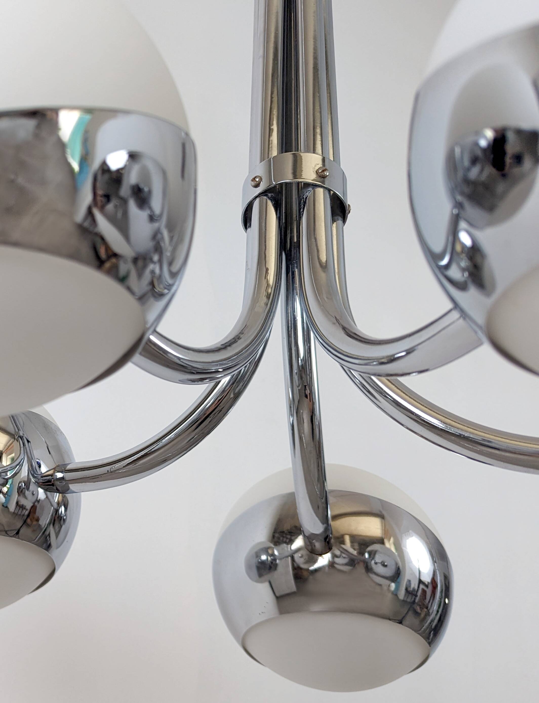 Stilnovo Chrome Space Chandelier Lamp from the 60s