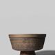 Textured And Glossy Glaze Ceramic Pedestal Bowl From Tilgmans, 1960s