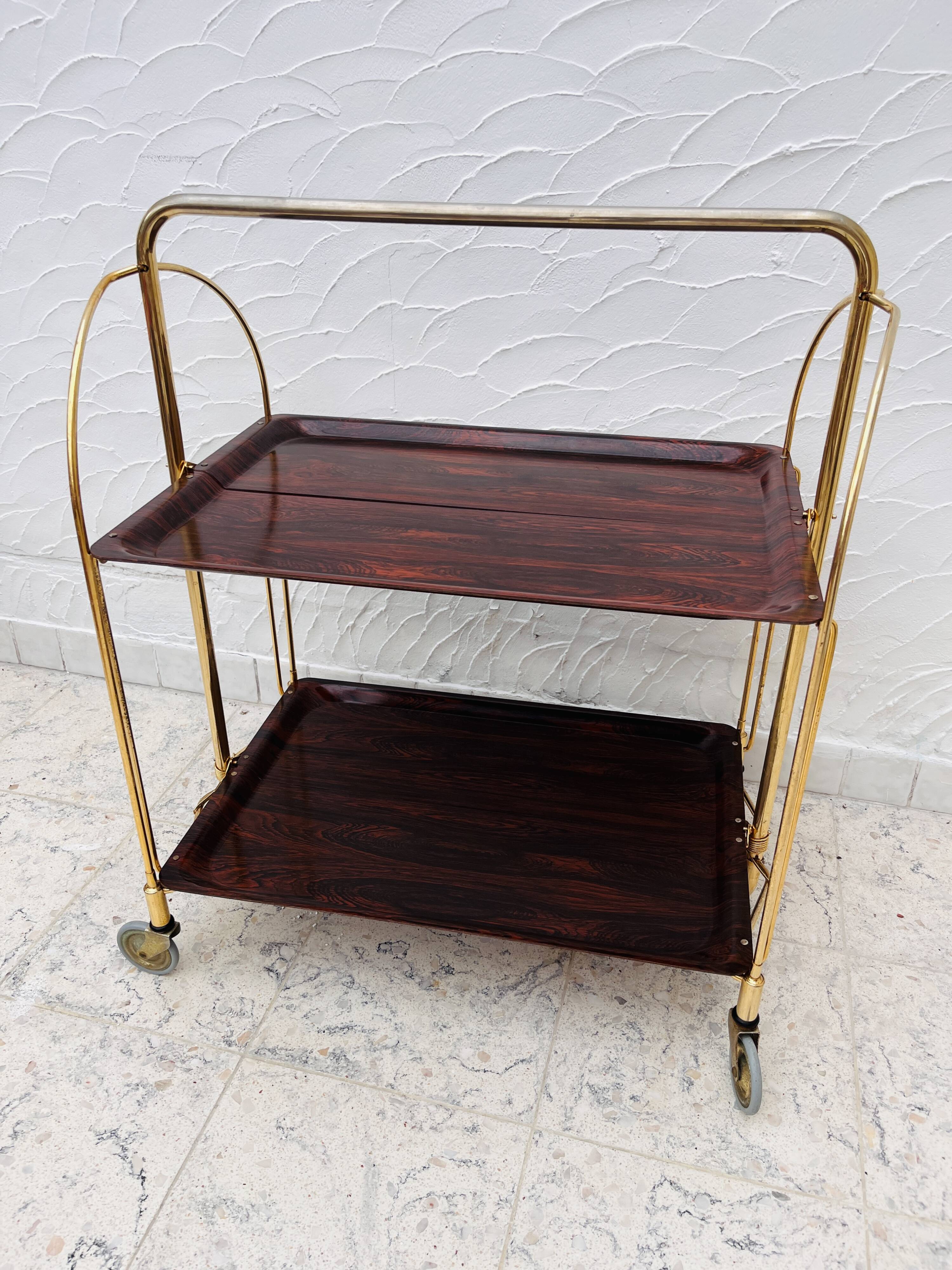 Gerinol golden serving trolley