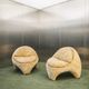 Pair of Sculptural Lounge Chairs by Luigi Colani, 1960s – Hermès Metaphores Silk