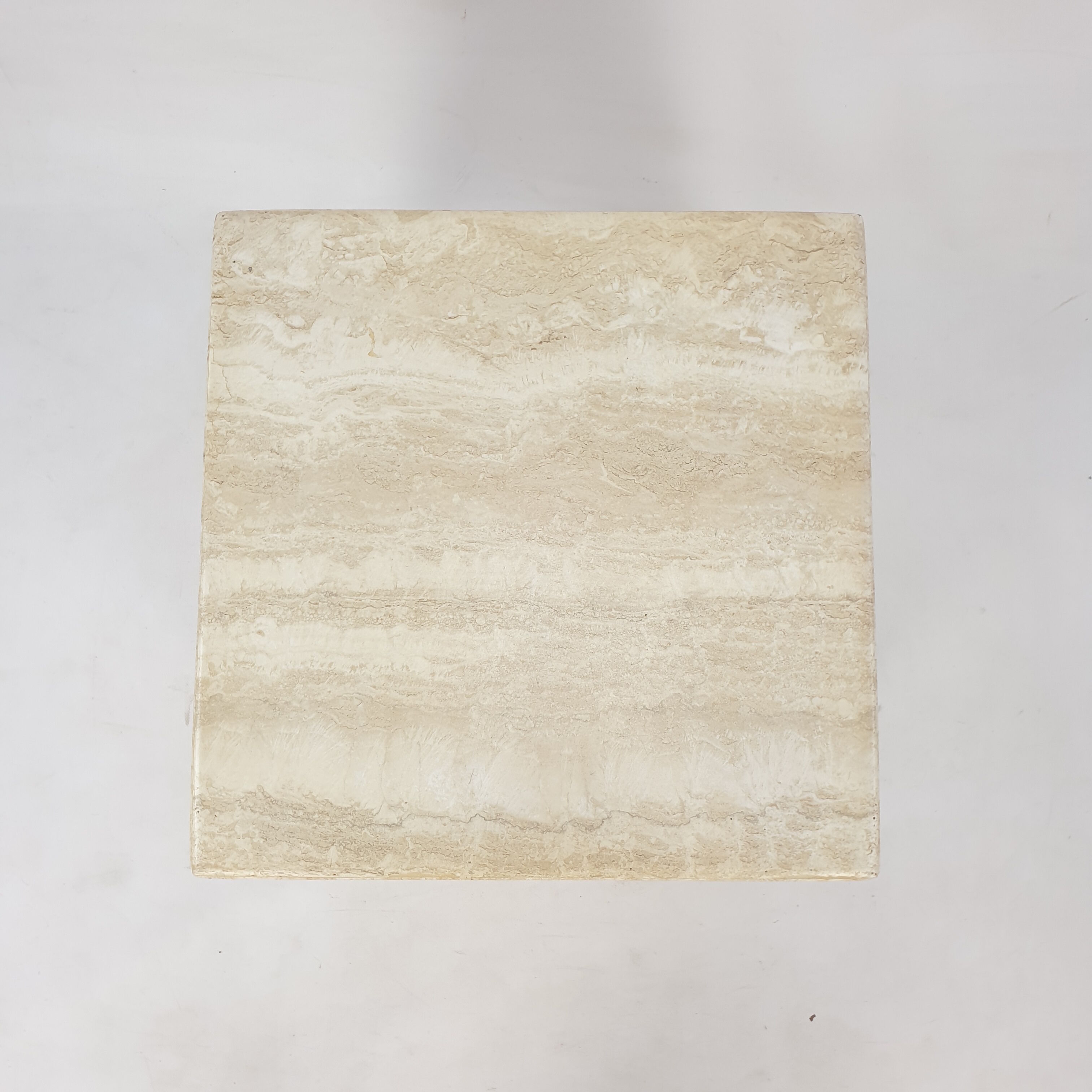 Italian Travertine Side Table, 1980's