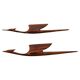 Pair of rare mid-century wooden wall sculptures representing birds and herons, Denmark, 1960s.