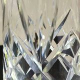 Crystal soliflore vase. Crisscross/leafy patterns. High 24 cm