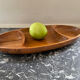Compartmentalized wooden serving dish