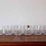 Set of 6 glasses in cut crystal of Aix les bains