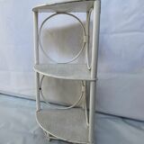 White rattan angle shelf