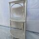 White rattan angle shelf