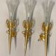 3 appliques en verre de Murano doré