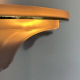 Pair of vintage glass and brass wall lights, France, 1960s