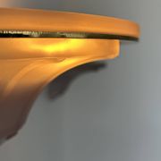 Pair of vintage glass and brass wall lights, France, 1960s
