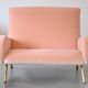 Two-seater sofa from the 1950s in pink, Pierre Frey.