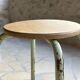 Vintage metal and beech school stool - restored