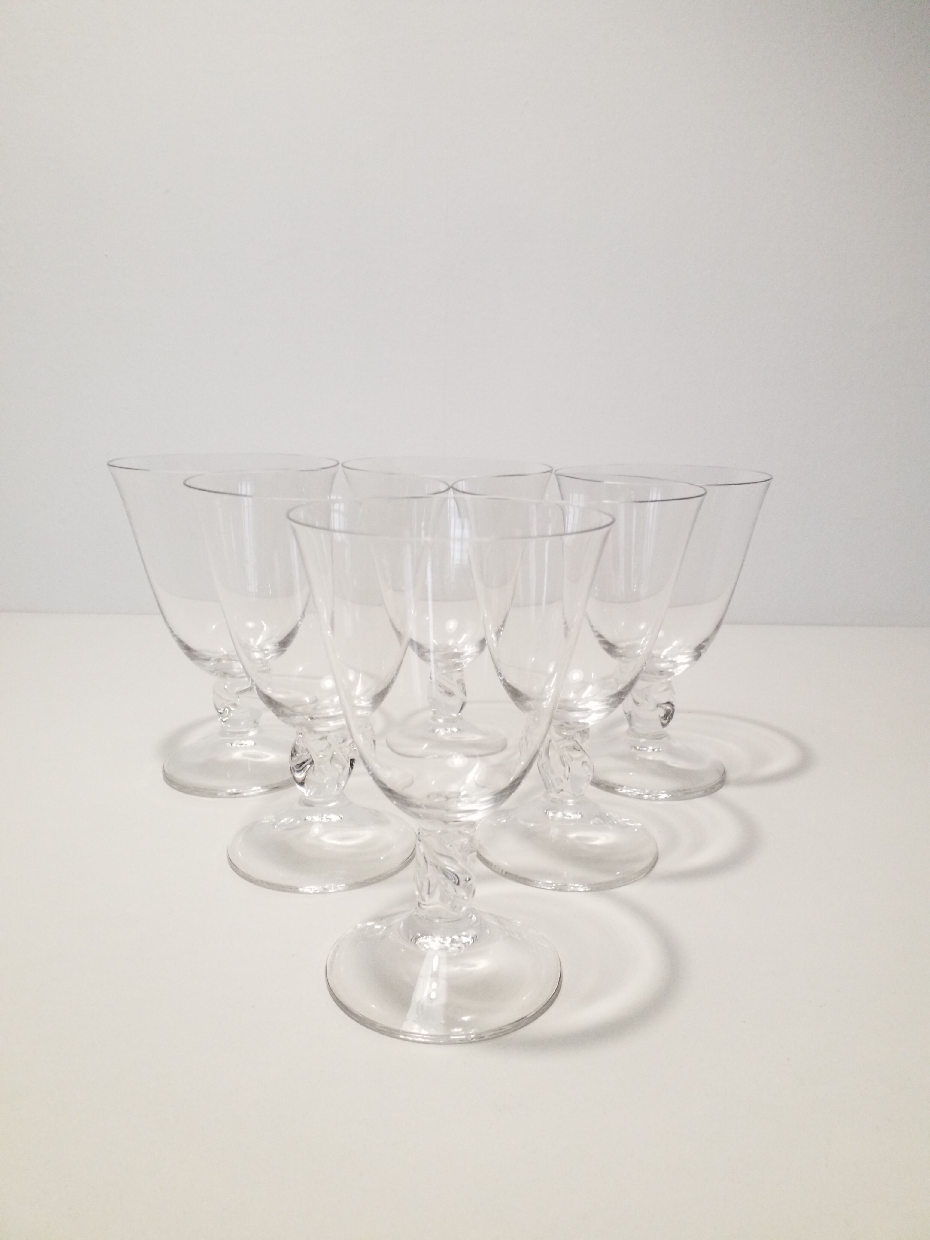 6 Daum crystal wine glasses, Orval model