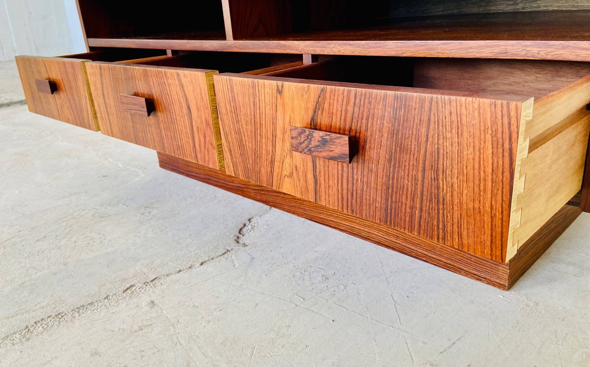 Vintage retro danish mid century rosewood and ceramic cabinet 1960s