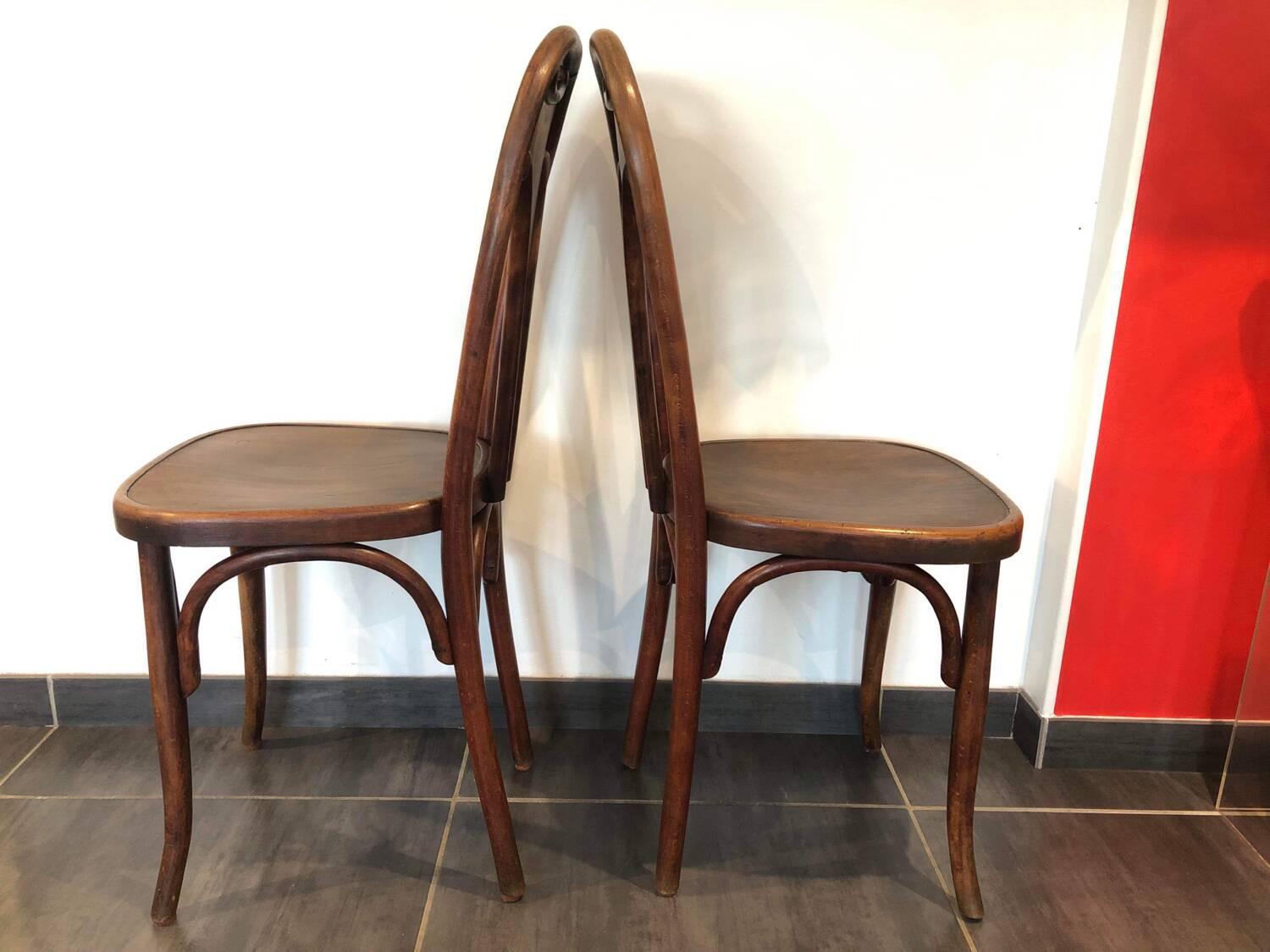Paire de chaises bistrot Fischel années 1900