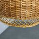 1970s Czechoslovakian rattan & pine pendant light, three-shade chandelier