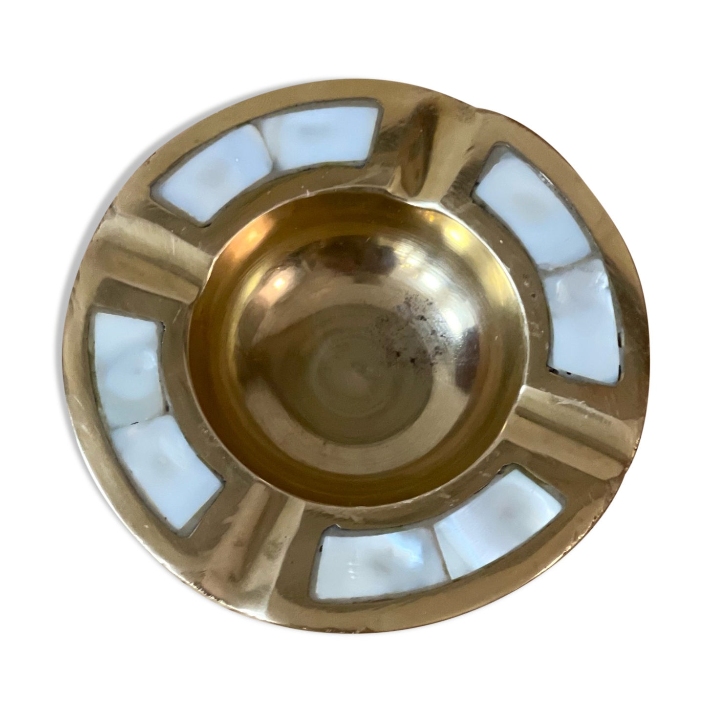 Ashtray brass and mother-of-pearl