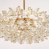 Dazzling chandelier, brass and crystal glass by Kinkeldey, Germany, 1970s.