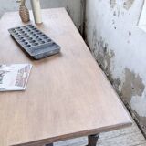 Farm table with turned legs, made of pine and birch, 180cm.