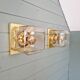 Pair of wall sconces in glass and brass, Limburg, 1970