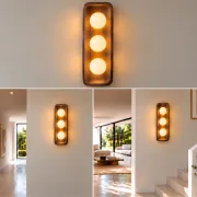 Exotic wood wall lamp