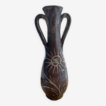 Vase soliflore à anses émaillé