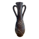 Soliflore vase with enamelled handles