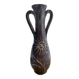 Vase soliflore à anses émaillé
