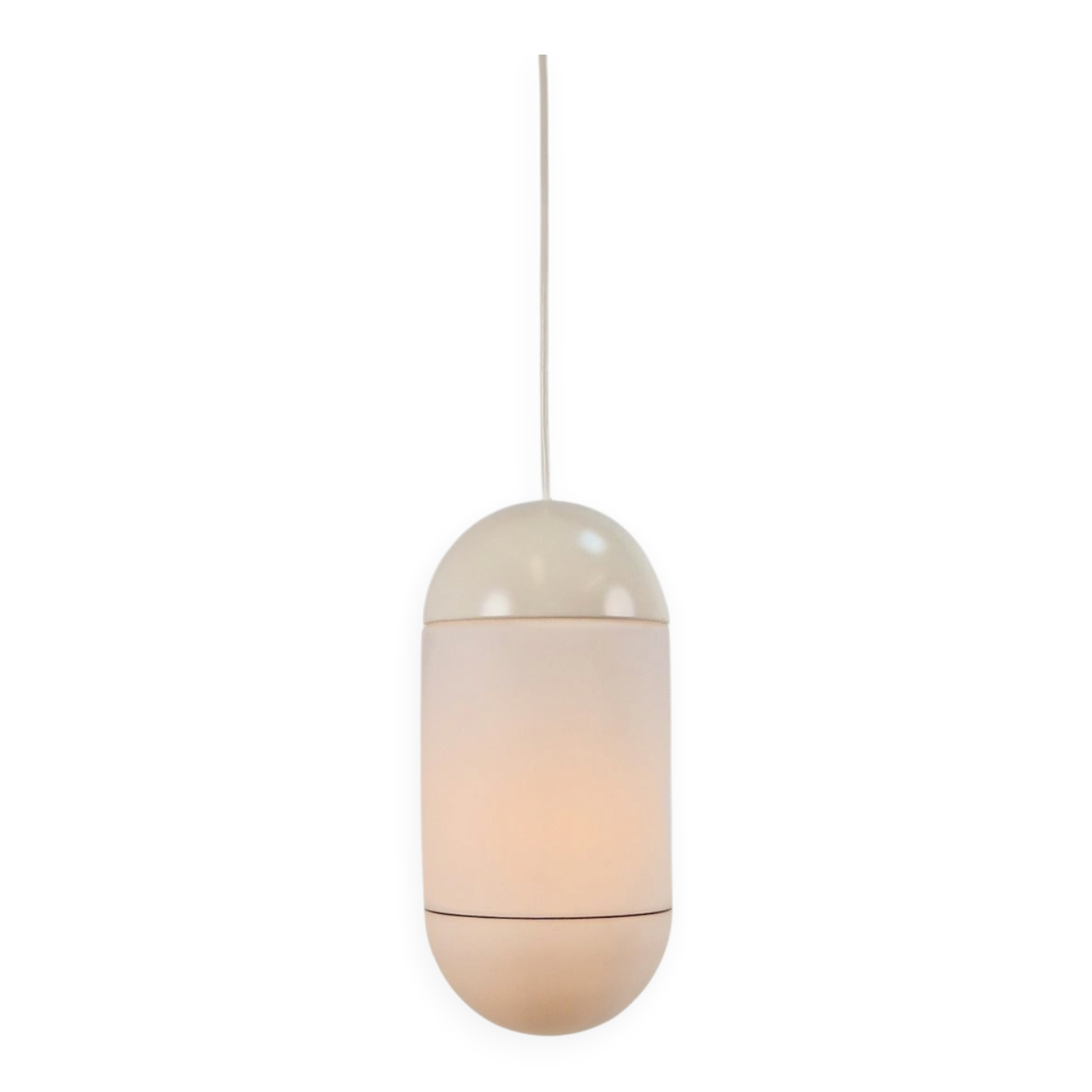 Vintage Pill Pendant Lamp in Milk Glass from Peill & Putzler, Germany, 1960s