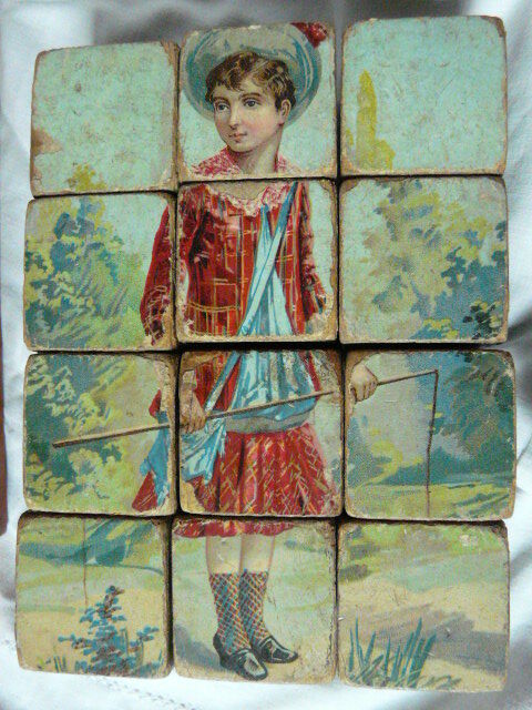 19th century wooden cubes game