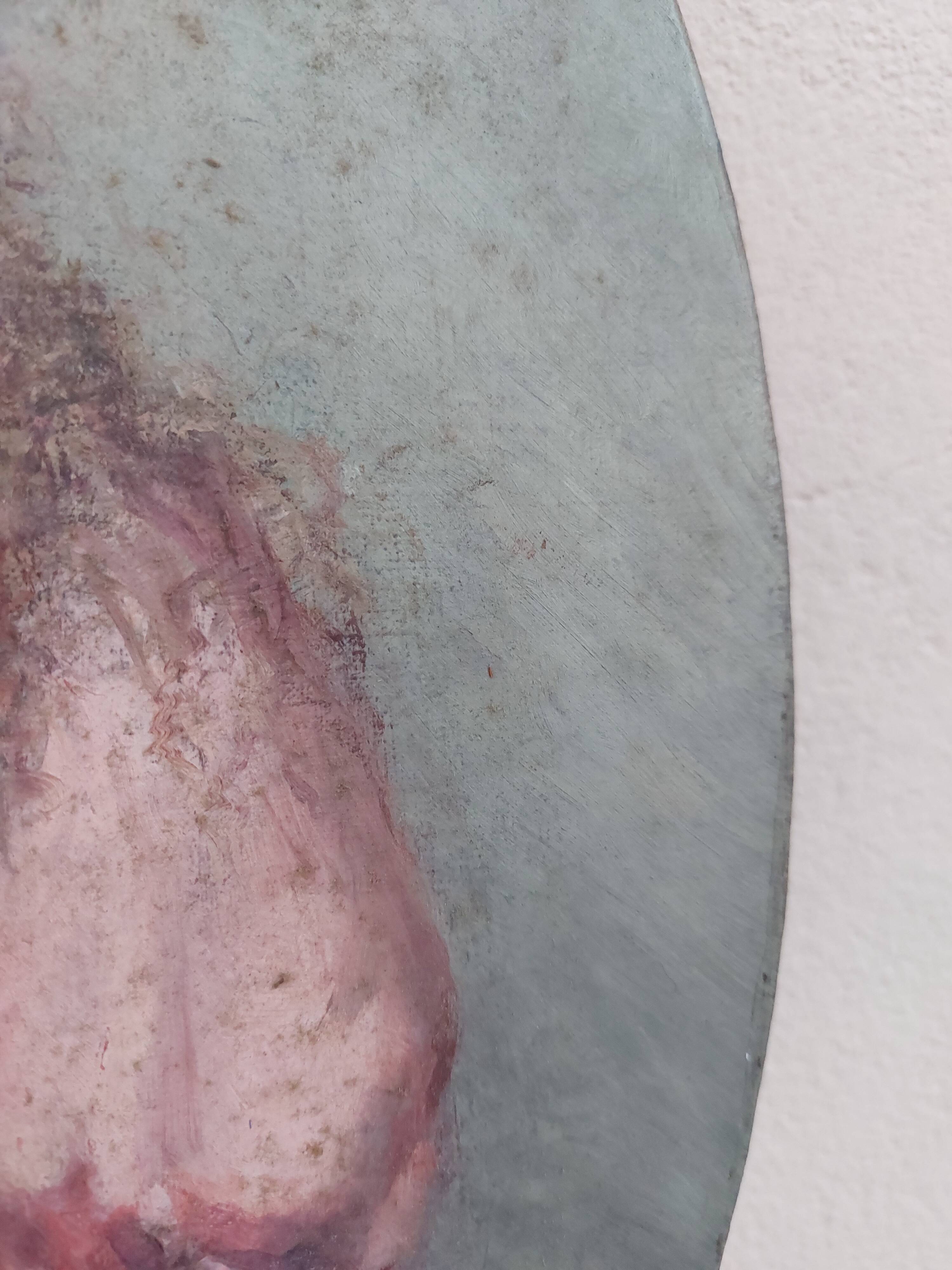 Portrait painting to young girls oil on canvas 19th