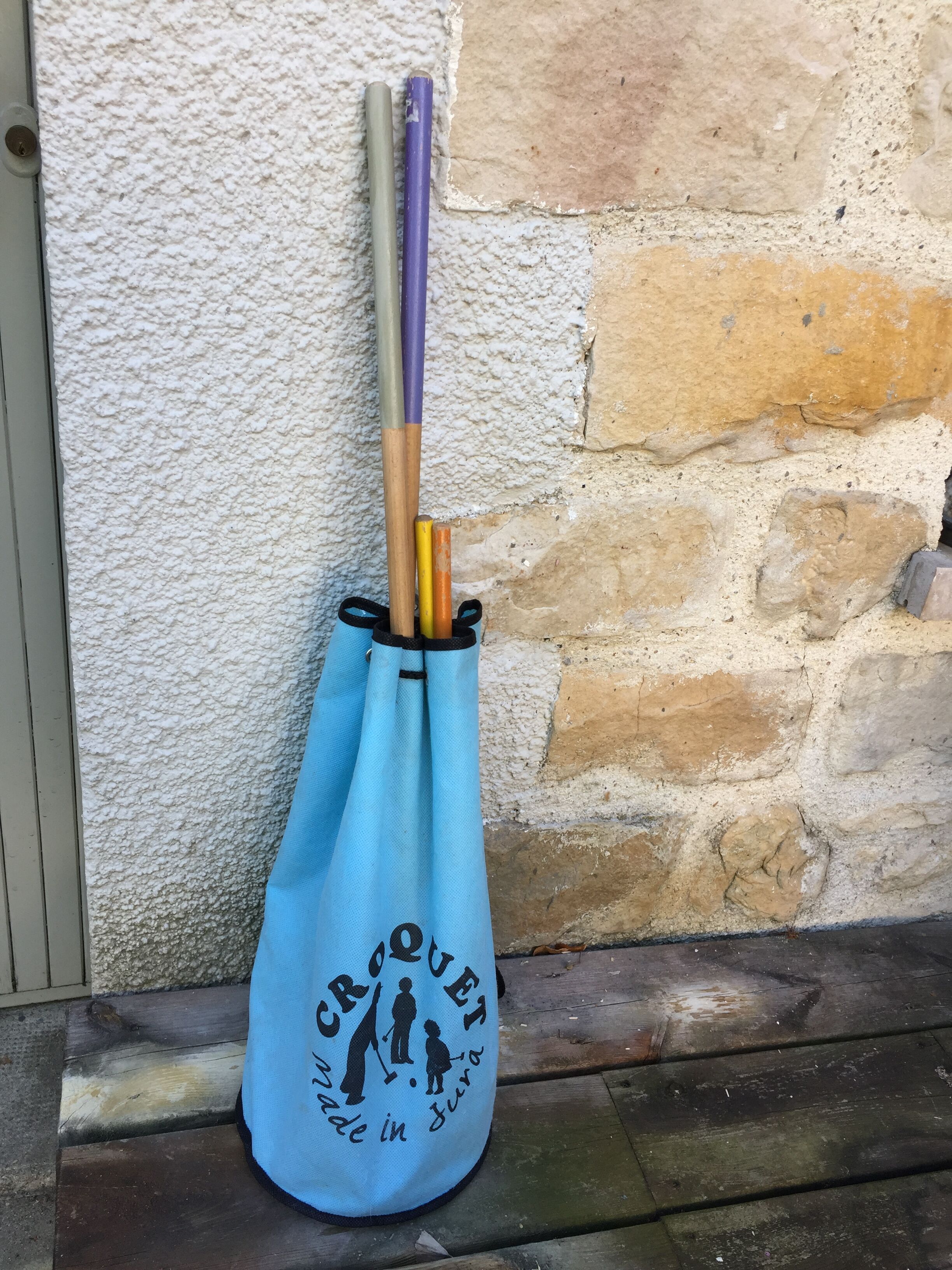 Vintage wooden croquet game