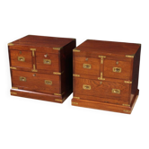 Paire de tables de chevet de style naval anglais du 20e siècle