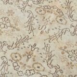 7x10 Floral Cream & Brown Vintage Rug, 212x317Cm