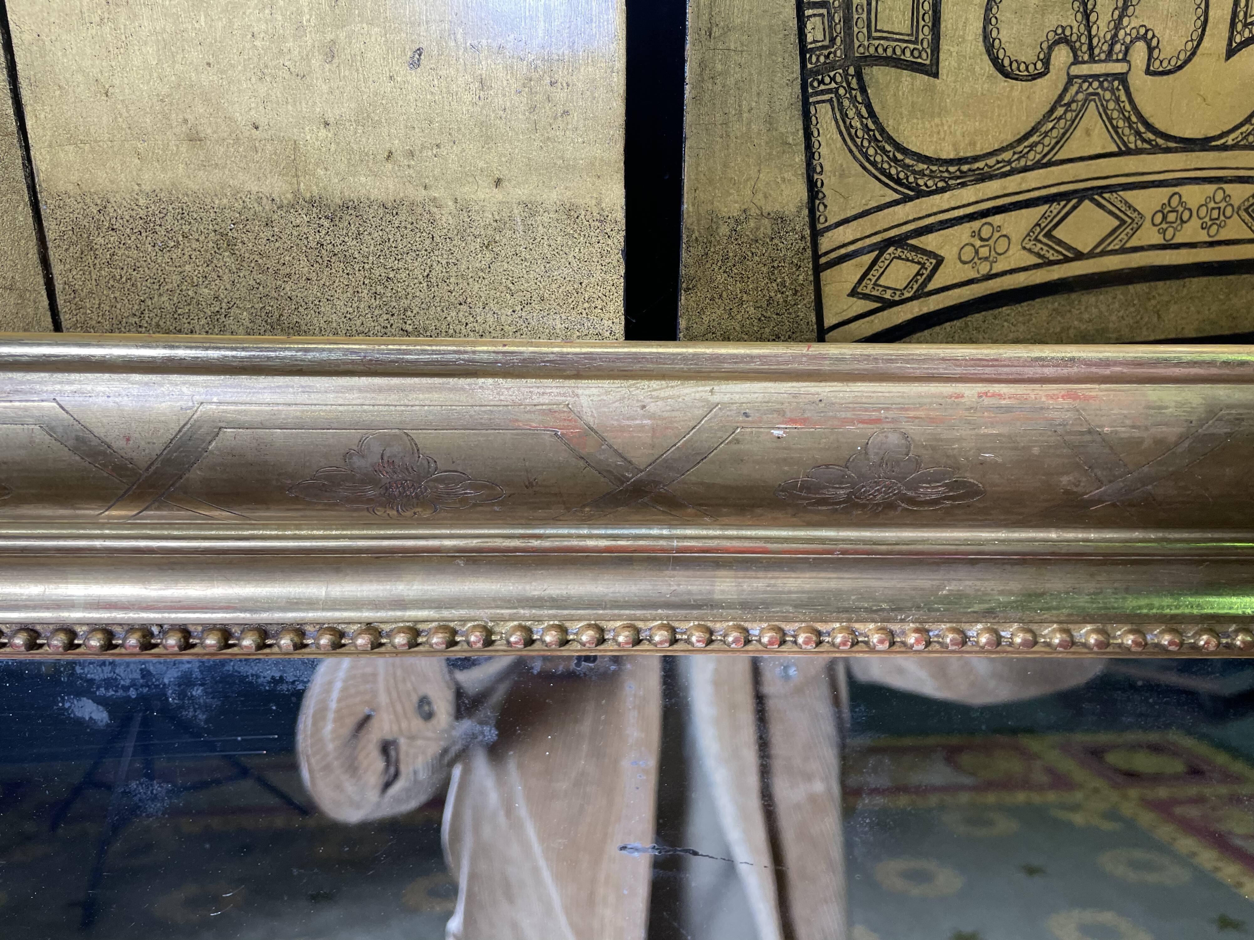 Louis Philippe era mirror with gold leaf  82x101cm