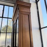 Old XL Napoleonic oak glass bookcase, 19th century
