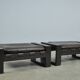 Sonja wasseur / brutalist leather footstools / netherlands 1970s