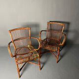 Pair of rattan armchairs 1930